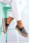 Damskie Plecione Tenisówki Slip On Big Star JJ274395 Czarne