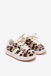 Buty Sportowe Sneakersy Dziecięce Panterka Beżowe Amelle