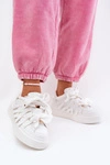 Eko Skórzane Sneakersy Na Platformie Białe Penolle