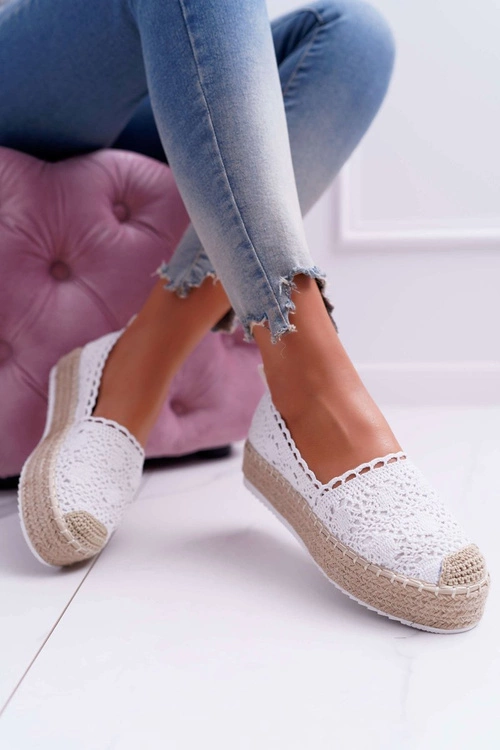 Espadryle Damskie Koronkowe Białe Lovely Haven