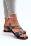 Sandały Damskie 82429 Ipanema Vibe Sandal Fem Czarno-Srebrne