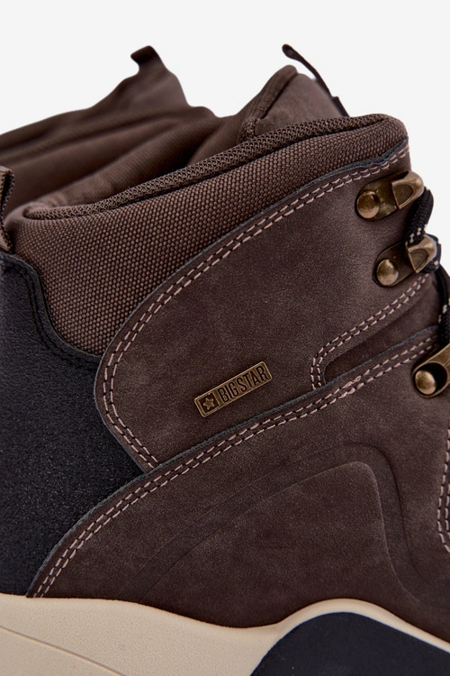 Buty Trekkingowe Męskie Big Star UU174183 HI-Poly System Ciemnobrązowe