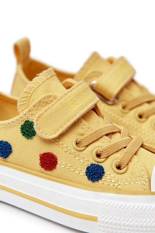 Dziecięce Trampki Na Rzep BIG STAR JJ374056 Żółte