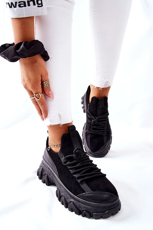 Damskie Sportowe Buty Sneakersy Czarne Miles