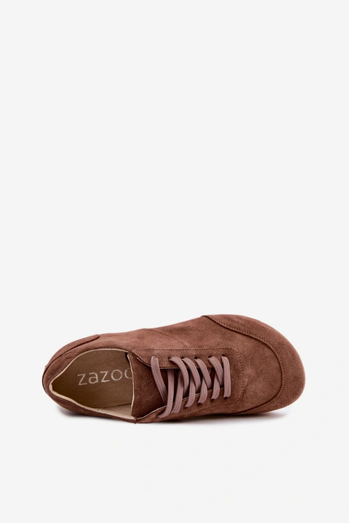 Sneakersy Barefoot Z Naturalnego Zamszu Zazoo N1422 Brązowe