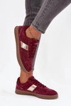 Zamszowe Sneakersy Damskie Vinceza 14029 Bordowe