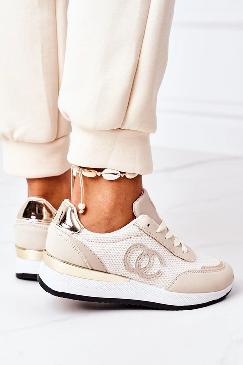 Damskie Sportowe Buty Sneakersy Beżowe Under Control