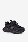 Sneakersy Dziecięce Na Platformie Czarne Hanomess