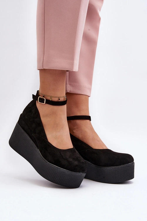 Damskie Espadryle Na Koturnie Czarne Malla