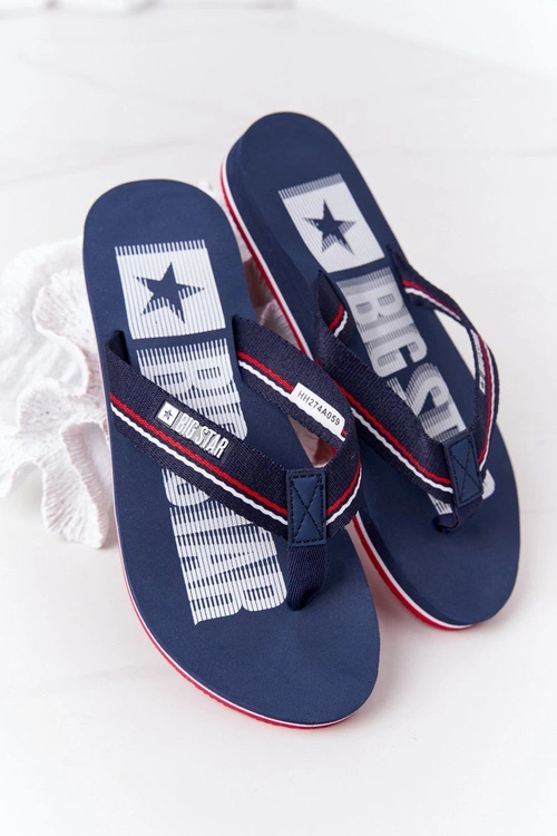 Damskie Klapki Japonki Big Star HH274A059 Granatowe