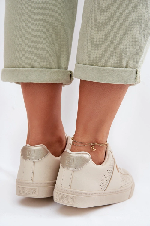 Sneakersy Damskie Ażurowe Big Star TT274292 Beżowe