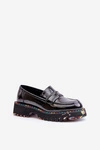 Masywne Mokasyny Damskie Lakierowane Artiker 55C0489 Czarne 