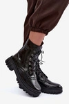 Skórzane Ocieplane Botki Workery Lee Cooper LCJ-26-16-4696 Czarne