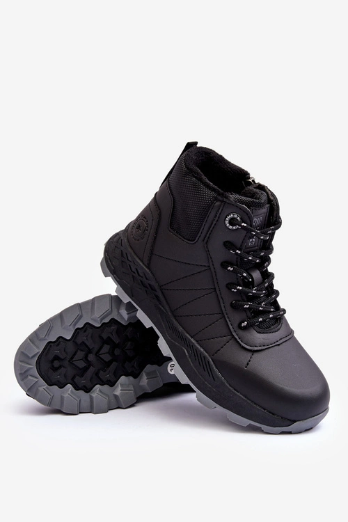 Buty Trekkingowe Trapery Ocieplane Dziecięce Czarne Big Star MM374203