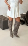 Wsuwane Kozaki Damskie Na Szpilce Khaki Corly