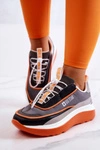 Sportowe Buty Sneakersy Big Star JJ274996 Szaro-Pomarańczowe