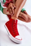 Damskie Wysokie Trampki Big Star DD274334 Czerwone 