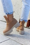 Modne Zamszowe Botki Z Wycięciem Camel Lemar Forget Me