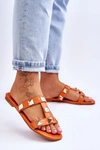 Damskie Klapki Z Dużymi Ćwiekami Pomarańczowe Mercure