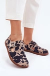 Zamszowe Półbuty Barefoot Damskie Z Klamrą Łaty Zazoo N1261 Brązowo-Beżowe