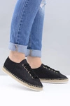 Lu Boo | Czarne Brokatowe Lniane Espadryle Fairy
