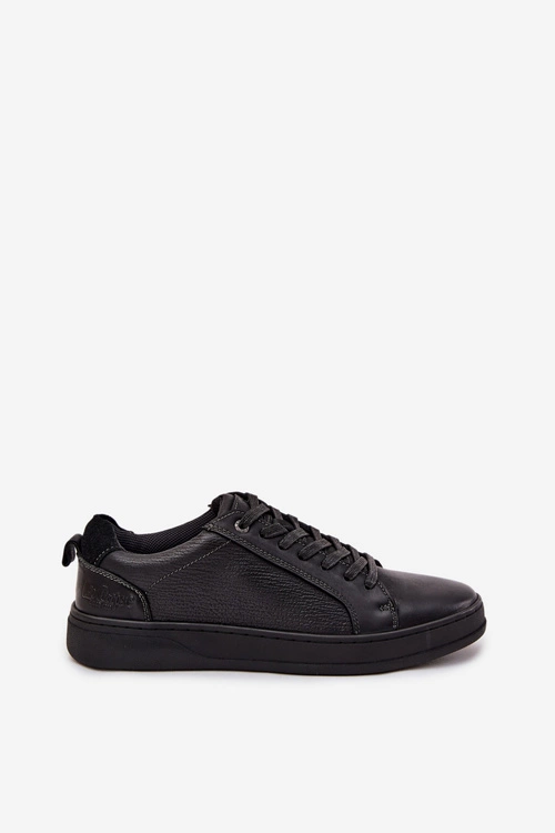 Skórzane Sneakersy Męskie Lee Cooper LCJ-25-33-3965 Czarne