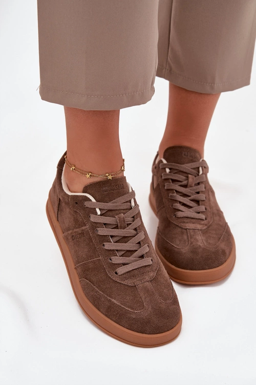 Zamszowe Sneakersy Damskie Big Star SS274676 HI-POLY SYSTEM Brązowe