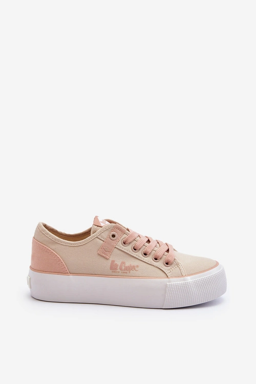 Materiałowe Trampki Damskie Lee Cooper LCW-24-31-2196 Beżowe