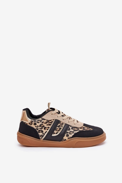 Sneakersy Damskie Z Eko Skóry Panterka Czarne Satylies