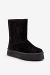 Damskie Śniegowce Ocieplone Futerkiem Czarne Abrams