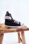 Dziecięce Skórzane Trampki BIG STAR KK374039 Czarne