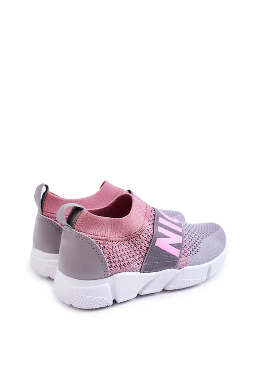Dziecięce Sportowe Buty Wsuwane Różowo-Szare Cobby