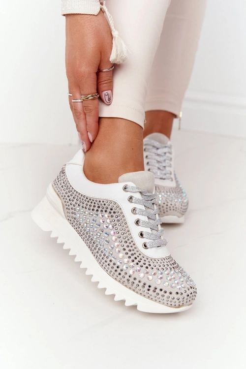 Sneakersy Na Koturnie Z Cekinami Lu Boo Szare