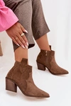 Botki Kowbojki Z Naturalnego Zamszu Zazoo 3153 Khaki