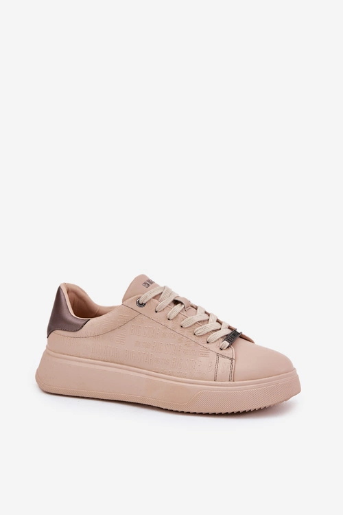 Sneakersy Damskie Z Eko Skóry Big Star RR274259 Beżowe