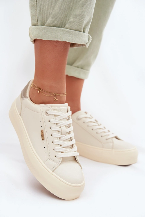 Sneakersy Na Platformie Big Star TT274806 Beżowe