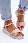 Damskie Sandały Comfort Shoe Na Koturnie Nude Ingrid