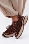 Buty Sportowe Sneakersy Na Platformie Czekoladowe Wanda
