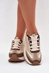 Sneakersy Damskie Na Platformie Big Star SS274002 HI-POLY SYSTEM Beżowe