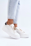 Sneakersy Damskie Z Ozdobą Białe Celedria