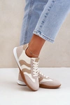 Klasyczne Sneakersy Damskie Z Eko Skóry Beżowe Maretina