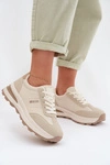 Sneakersy Buty Sportowe Damskie Big Star TT274876 HI-POLY SYSTEM Beżowe