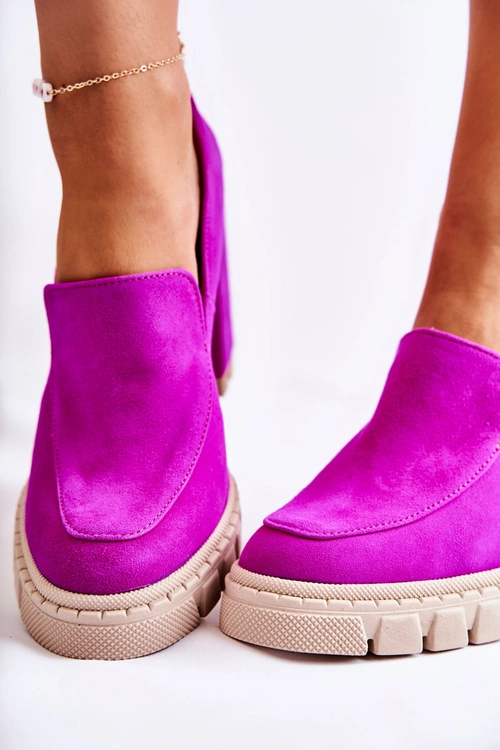 Modne Czółenka Na Platformie Lewski Shoes 3196 Fuksja