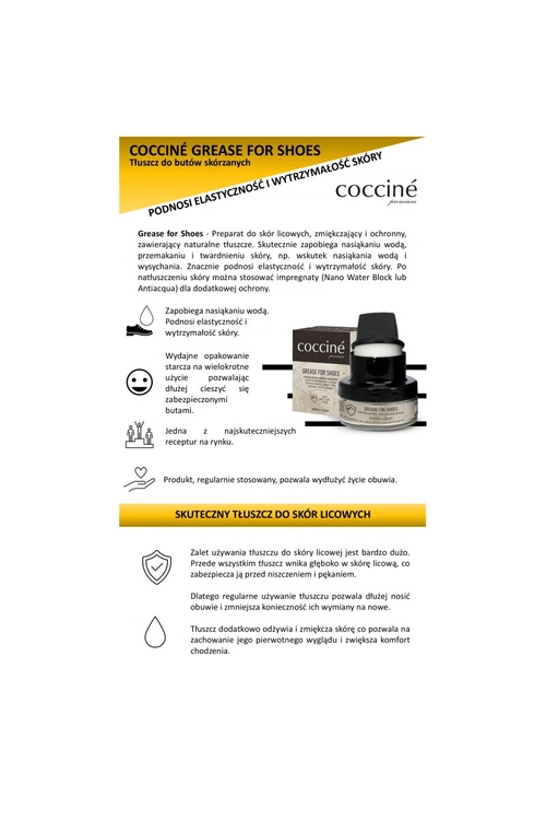 Coccine Grease Tłuszcz Do Skór Licowych Ochrona i Zmiękczenie