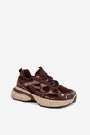 Buty Sportowe Sneakersy Na Platformie Czekoladowe Wanda