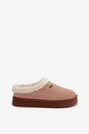 Kapcie Obuwie Domowe Damskie Z Futerkiem Inblu DR000004 Camel