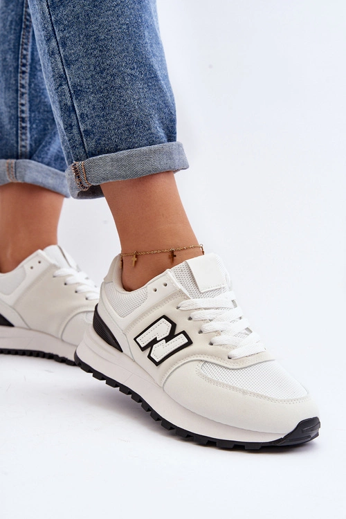 Buty Sportowe Sneakersy Damskie Białe Alettesa