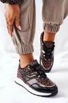 Logowane Sportowe Buty Sneakersy Czarno-Brązowe Always