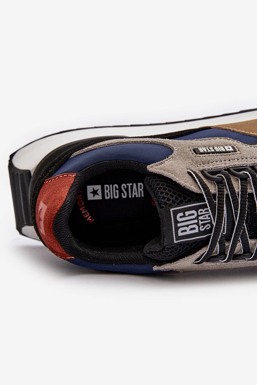 Sneakersy Męskie Big Star NN174320 Memory Foam System Beżowo-Niebieskie