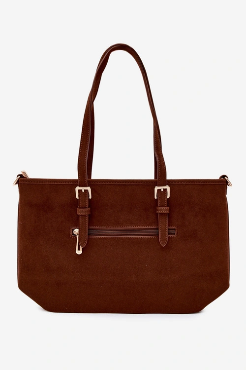 Flora&Co Torebka Shopperka Zamszowa Zamszu Camel Araminta